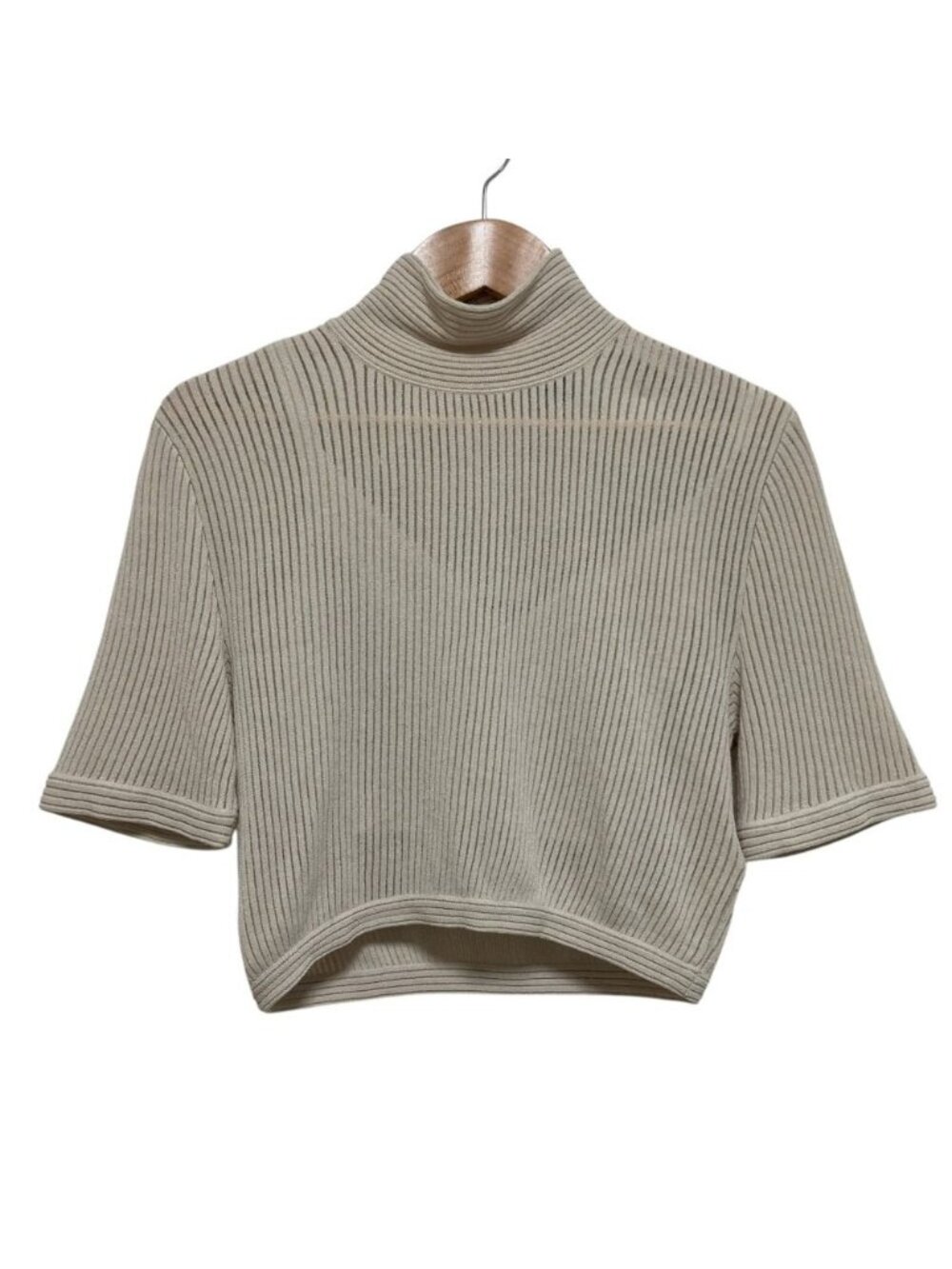 Fendi Short Length Shear Knit Blouse Inner Light Beige Sleeve Sweater 40